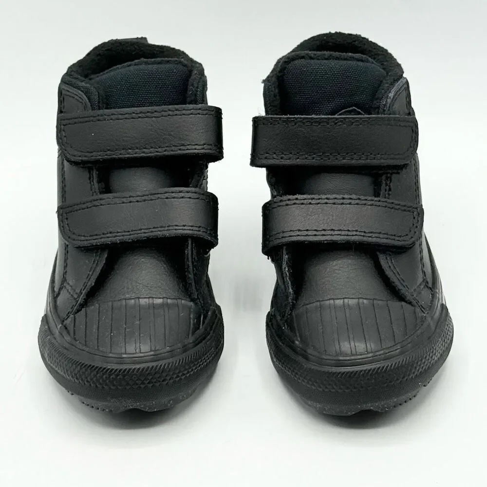 Converse All Star Leather Black Berkshire Boot Easy On NWOB - Toddler US 7